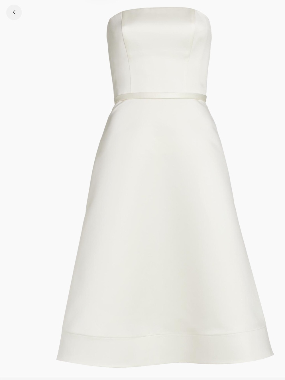 Amsale Little White Dress in Ivory Satin - Picture 2 of 11